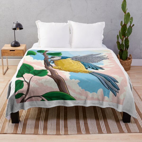 Item preview, Vibrant Songbird Illustration with Soft Clouds designed and sold by Silrom.