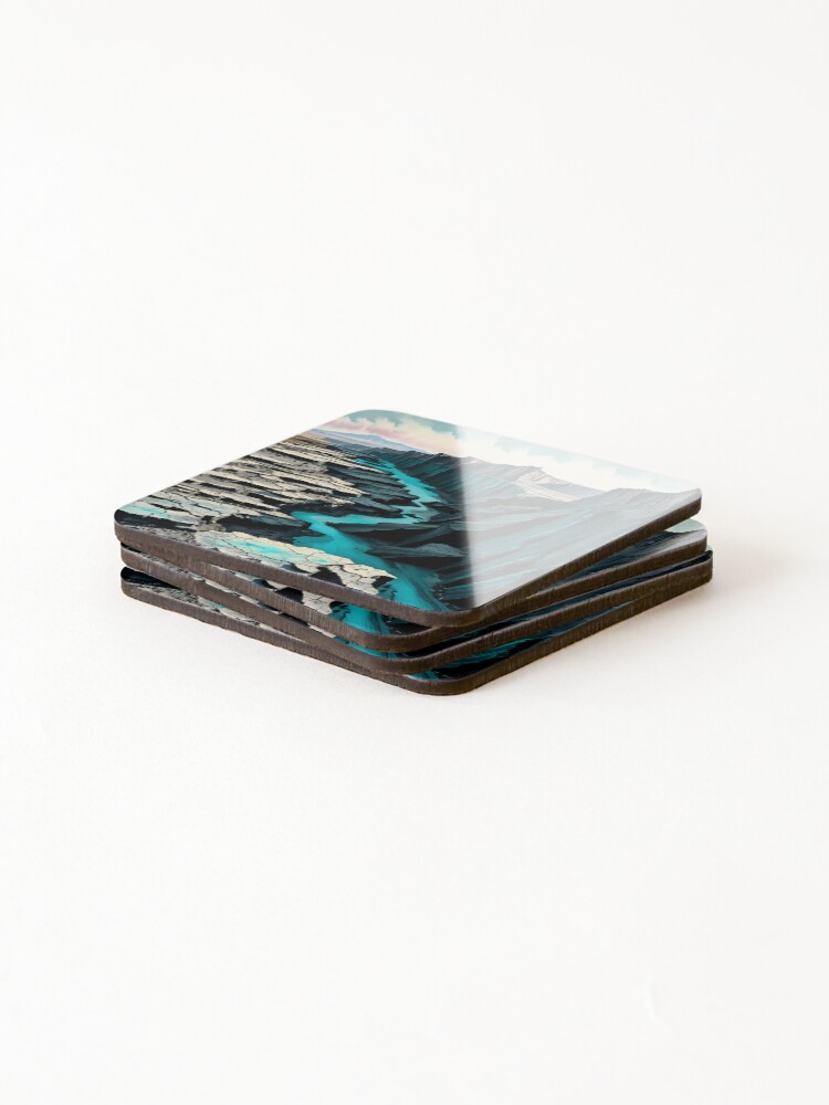 Thumbnail 4 of 5, Coasters (Set of 4), Turquoise Rift designed and sold by olusion.