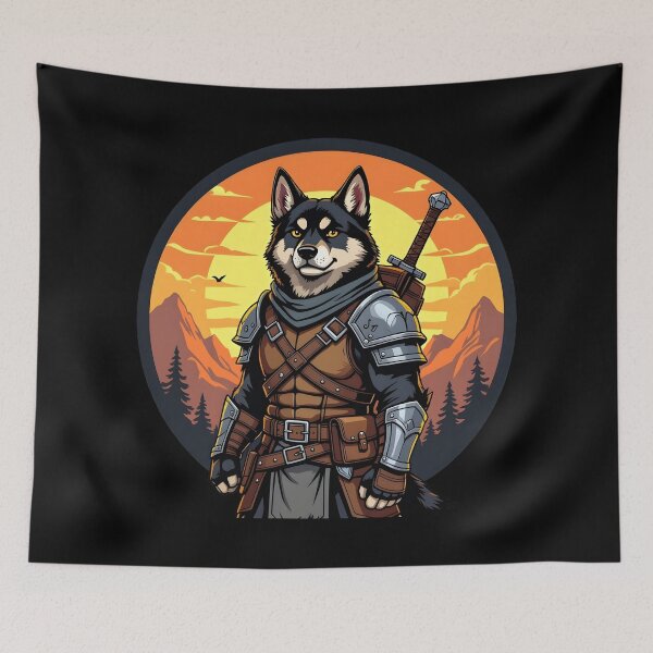 Item preview, rpg dog dog adventurer with leather armor designed and sold by Uglyandcute.