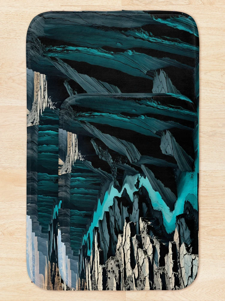 Thumbnail 5 of 6, Bath Mat, Turquoise Rift designed and sold by olusion.