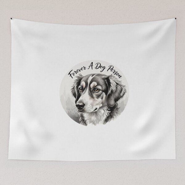 Item preview, Forever A Dog Person Sticker Sumi-e Ukiyo-e Watersplash ink Art designed and sold by blacksealstudio.