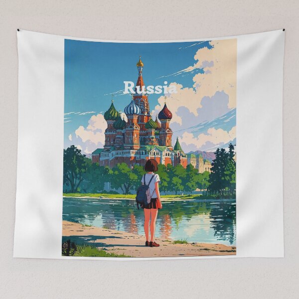 Item preview, Russia Moscow Cathedral Anime Travel Poster designed and sold by Innova_Creations.