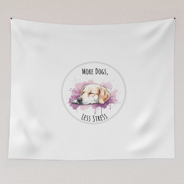 Item preview, More Dogs, Less Stress Sticker Sumi-e Ukiyo-e Watersplash ink Art designed and sold by blacksealstudio.