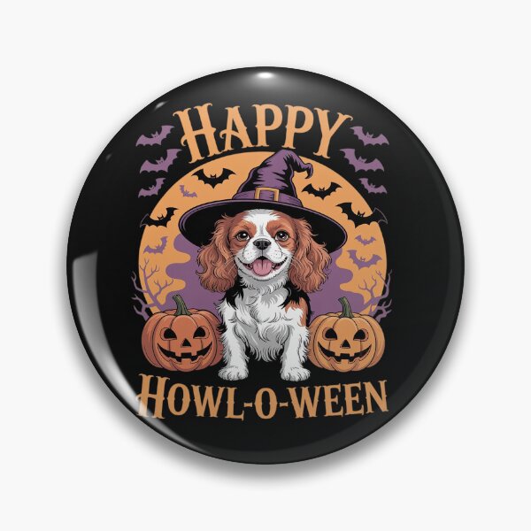 Item preview, Cavalier King Charles Spaniel Dog Whitch Hat Halloween designed and sold by tkhrbika.