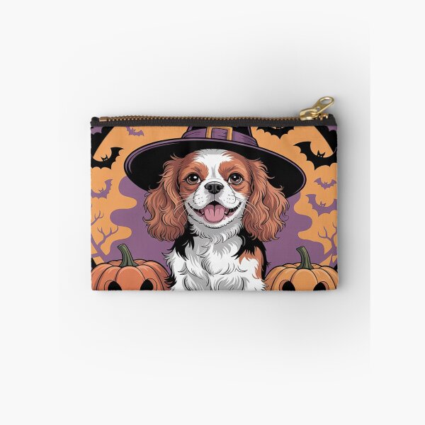 Item preview, Cavalier King Charles Spaniel Dog Whitch Hat Halloween designed and sold by tkhrbika.
