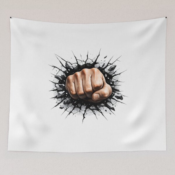 Item preview, FIST BREAKING THROUGH CHEST STICKER designed and sold by ayiesticker.