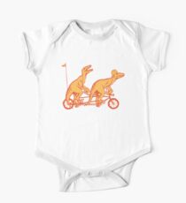 Cycling raptors on tandem bicycle One Piece - Short Sleeve