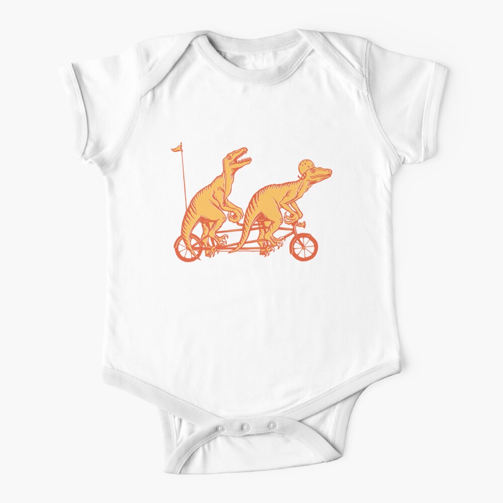 Cycling raptors on tandem bicycle Baby One-Piece