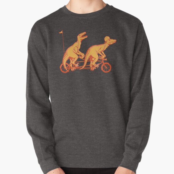 Cycling raptors on tandem bicycle Sweatshirt épais