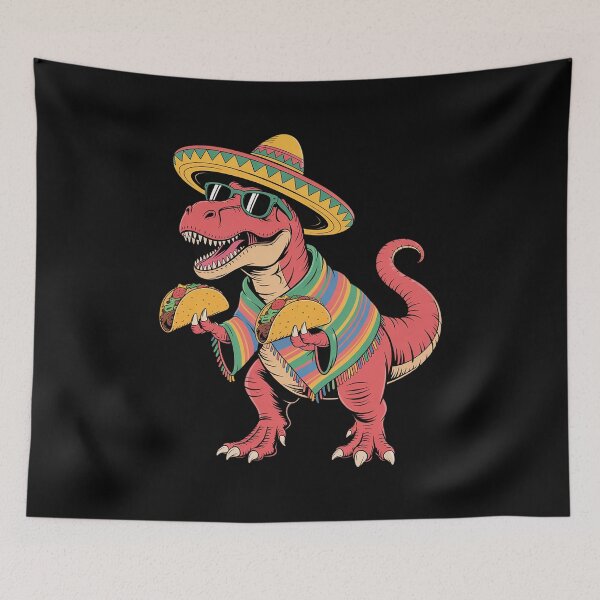 Item preview, T-rex Dinosaur Taco Lover Cinco de Mayo Sombrero Poncho designed and sold by AmandasHastie.
