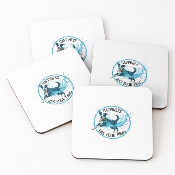 Item preview, Happiness Has Four Paws Dog Sticker Sumi-e Ukiyo-e Watersplash ink Art designed and sold by blacksealstudio.