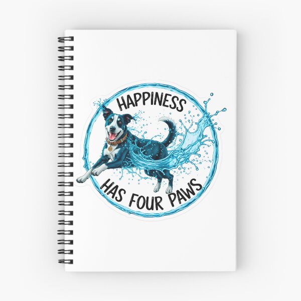 Item preview, Happiness Has Four Paws Dog Sticker Sumi-e Ukiyo-e Watersplash ink Art designed and sold by blacksealstudio.