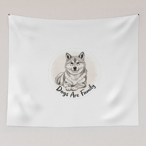 Item preview, Dogs Are Family Sticker Sumi-e Ukiyo-e Watersplash ink Art designed and sold by blacksealstudio.