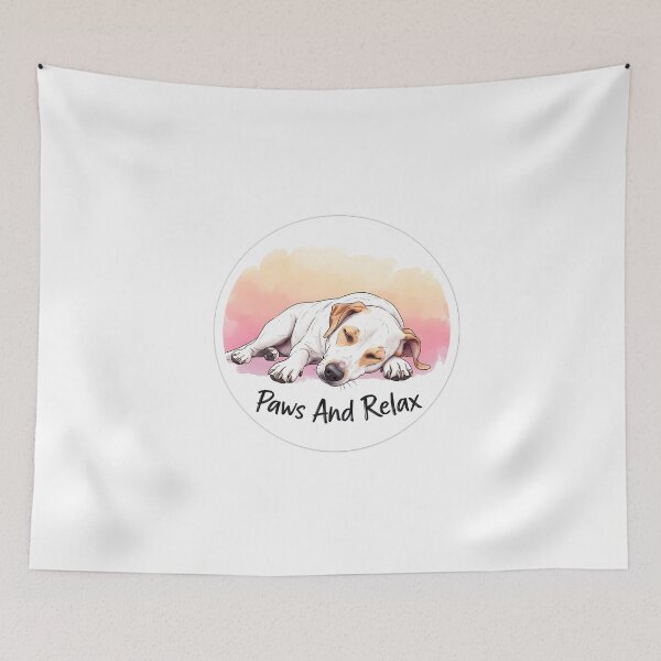 Item preview, Paws And Relax Dog Sticker Sumi-e Ukiyo-e Watersplash ink Art designed and sold by blacksealstudio.