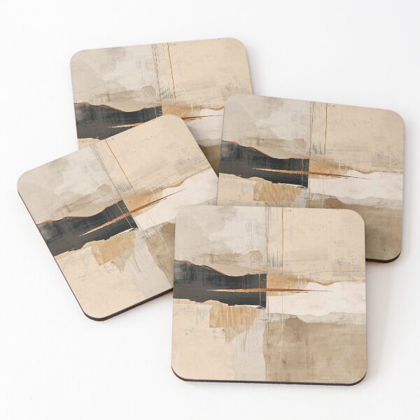 Item preview, Metropolitan Strata: Modern Brutalist Ink and Ochre Abstract designed and sold by Cozyartsss.