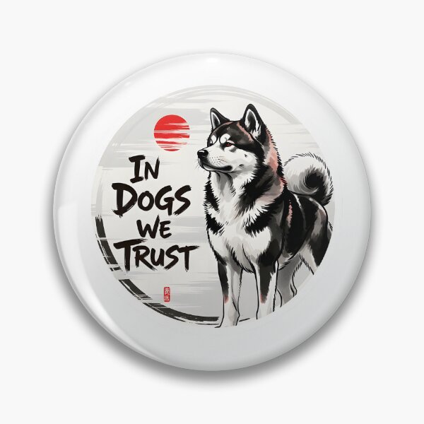 Item preview, In Dogs We Trust Sticker Sumi-e Ukiyo-e Watersplash ink Art designed and sold by blacksealstudio.