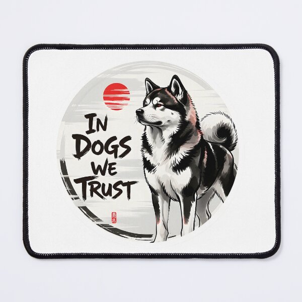Item preview, In Dogs We Trust Sticker Sumi-e Ukiyo-e Watersplash ink Art designed and sold by blacksealstudio.