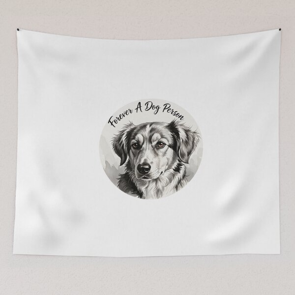 Item preview, Forever A Dog Person Sticker Sumi-e Ukiyo-e Watersplash ink Art designed and sold by blacksealstudio.