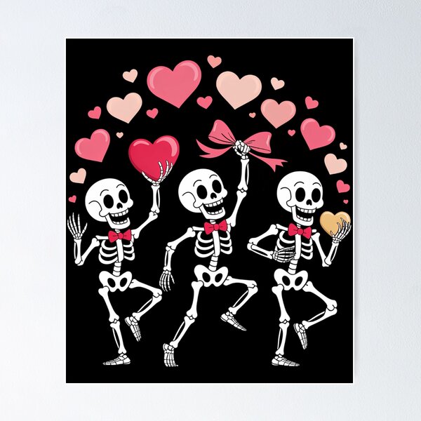 Item preview, Dancing Skeletons Heart Valentine's Day designed and sold by FaithAbbott.