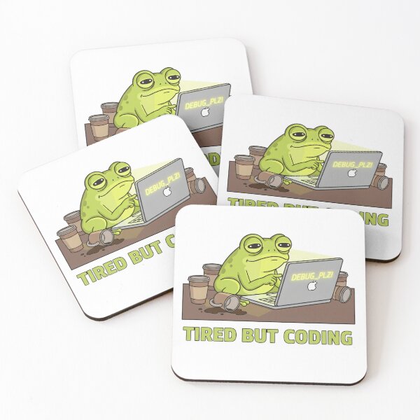 Item preview, Tired programmer frog designed and sold by Redwal15.
