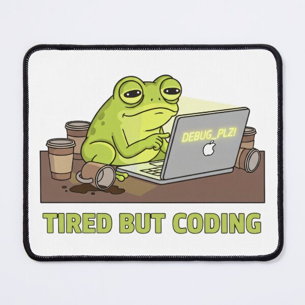 Item preview, Tired programmer frog designed and sold by Redwal15.