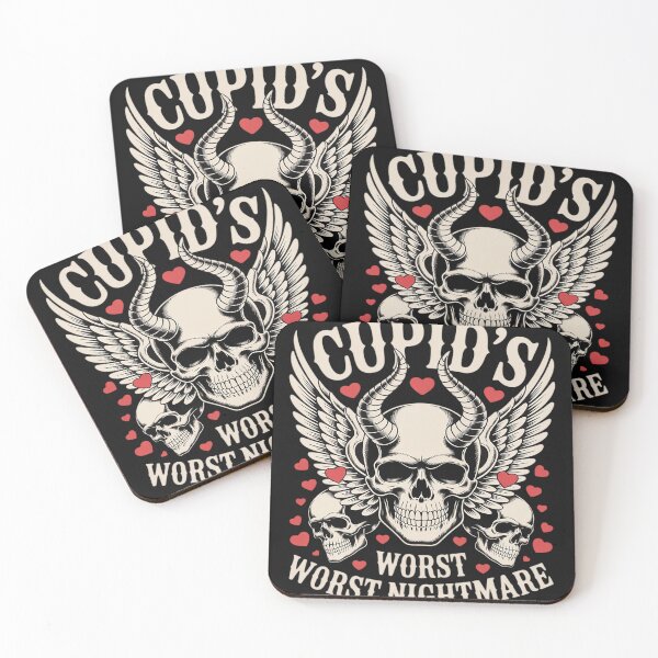 Item preview, Cupid's Worst Nightmare Skull Art valentine's day designed and sold by BlueCreator-inc.