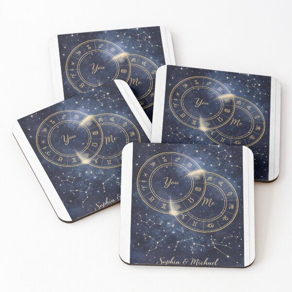 Item preview, You & Me Couple Zodiac Constellation Star Map designed and sold by goodcrystals.