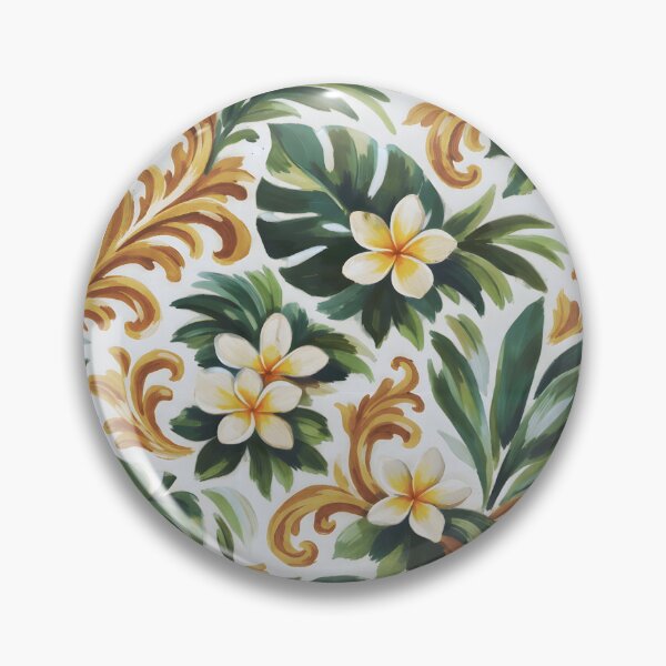 Item preview, Plumeria Oil Painting Pattern designed and sold by Eclectic Monkey.