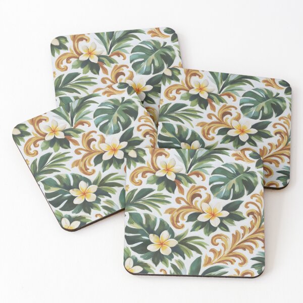 Item preview, Plumeria Oil Painting Pattern designed and sold by Eclectic Monkey.