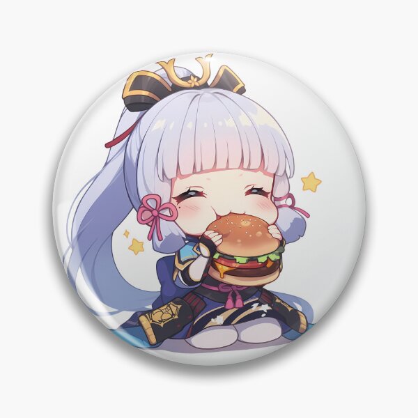 Item preview, Kamisato Ayaka Genshin Impact Game Chibi Kawaii Burger Anime Girl Sweet designed and sold by mildaclairmo.