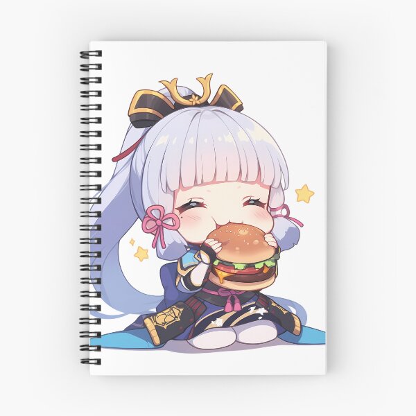 Item preview, Kamisato Ayaka Genshin Impact Game Chibi Kawaii Burger Anime Girl Sweet designed and sold by mildaclairmo.