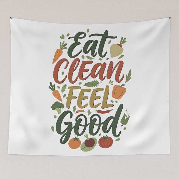 Item preview, eat clean  Feel Good designed and sold by Uglyandcute.