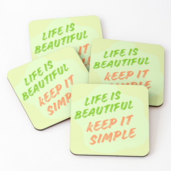 Item preview, Life Is Beautiful – Keep It Simple  Positive Brush Typography designed and sold by NilofaDesigns.