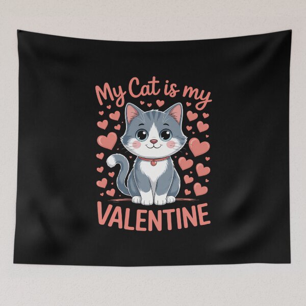 Item preview, Cute Cat, My Cat Is My Valentine, single for valentines designed and sold by FaithAbbott.