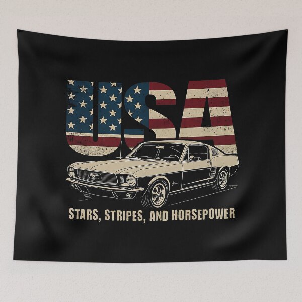 Item preview, Mustang - Stars, Stripes, and Horsepower designed and sold by Automotive Art by Greg.