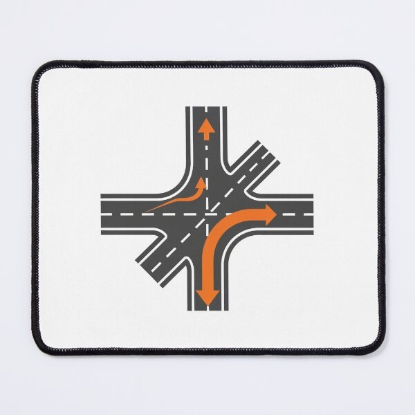 Item preview, Gray asphalt road with orange arrows indicating traffic flow designed and sold by VerizalShop.