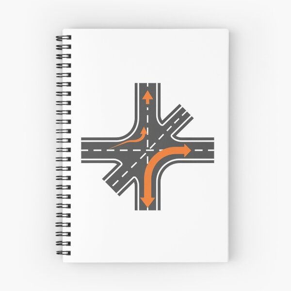 Item preview, Gray asphalt road with orange arrows indicating traffic flow designed and sold by VerizalShop.