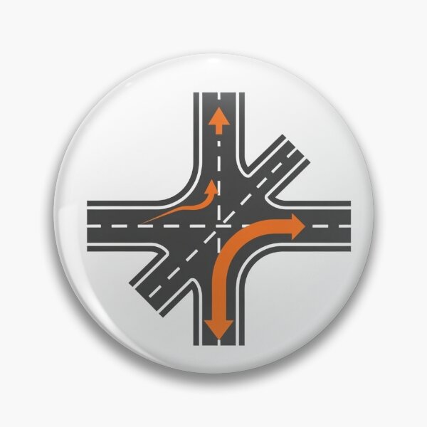 Item preview, Gray asphalt road with orange arrows indicating traffic flow designed and sold by VerizalShop.