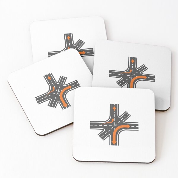 Item preview, Gray asphalt road with orange arrows indicating traffic flow designed and sold by VerizalShop.