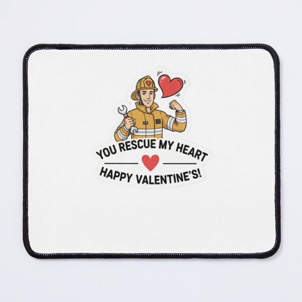 Item preview, You Rescue My Heart – Firefighter Valentine’s Day Love Design designed and sold by Gurjeetpixelart.
