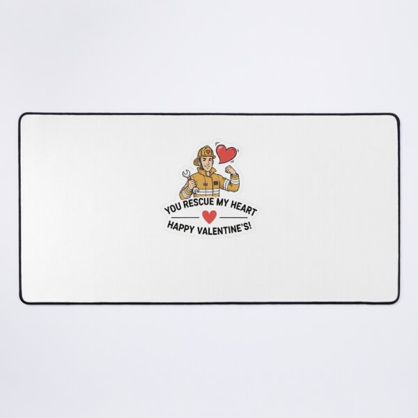 Item preview, You Rescue My Heart – Firefighter Valentine’s Day Love Design designed and sold by Gurjeetpixelart.