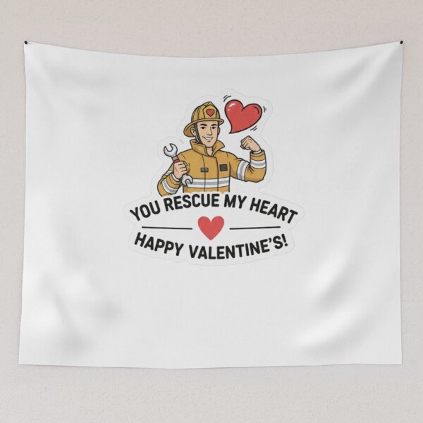 Item preview, You Rescue My Heart – Firefighter Valentine’s Day Love Design designed and sold by Gurjeetpixelart.
