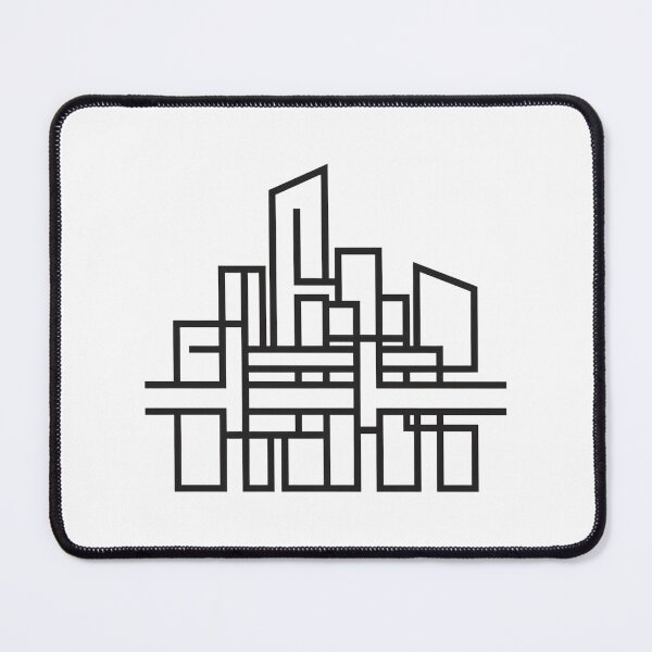Item preview, Futuristic city outline on a black background designed and sold by VerizalShop.