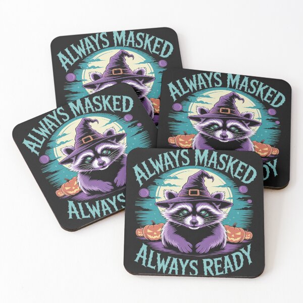 Item preview, Cute Halloween Witch Racoon Lover Always Masked Always Ready designed and sold by BlueCreator-inc.
