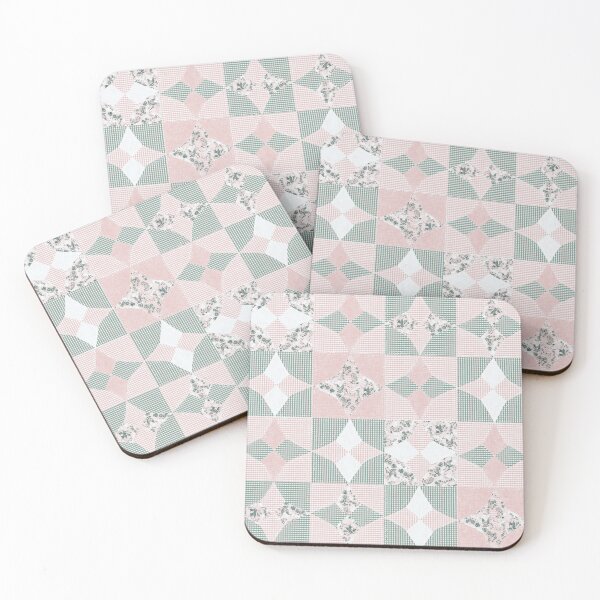 Item preview, Fabric in Retro Country Chicken Feed Sack Cheater Quilt - Pink & Teal Green Gingham designed and sold by LoveAlways-AEP.