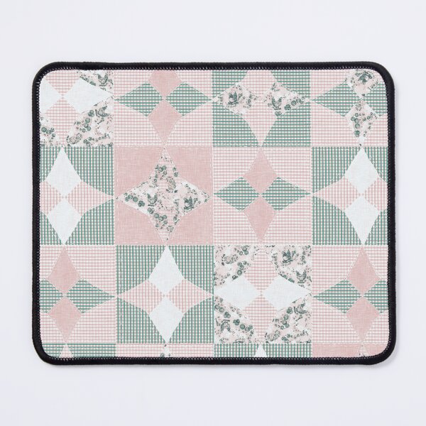 Item preview, Fabric in Retro Country Chicken Feed Sack Cheater Quilt - Pink & Teal Green Gingham designed and sold by LoveAlways-AEP.