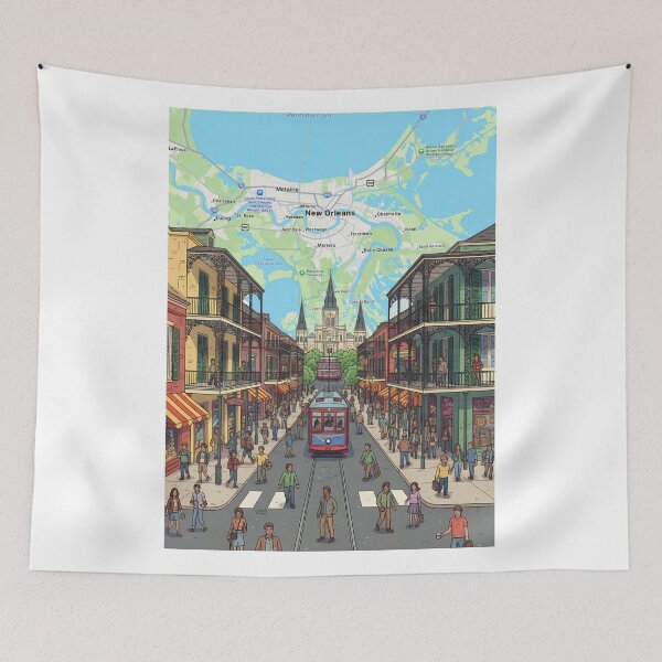 Item preview, New Orleans Print | French Quarter Travel Poster Wall Art | Louisiana City Illustration | Jazz Culture Decor designed and sold by shopcanva.