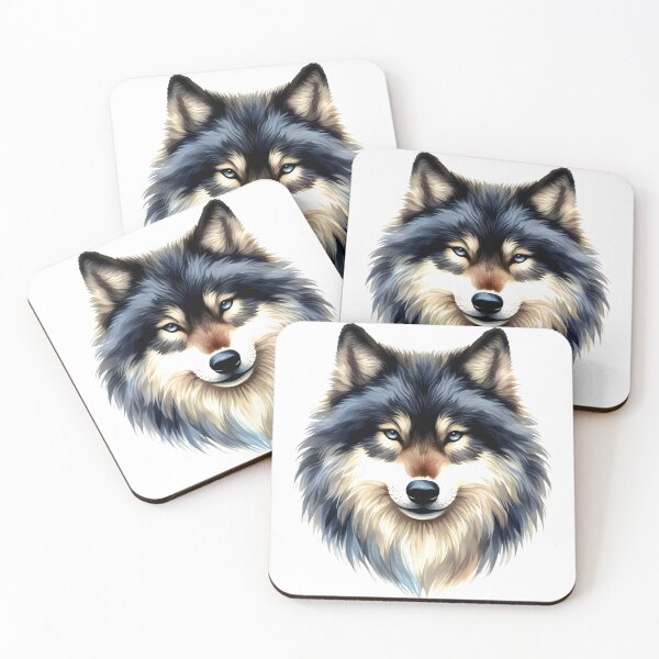 Item preview, Blue-Gray Wolf Face Graphic Art Design designed and sold by DEC02.