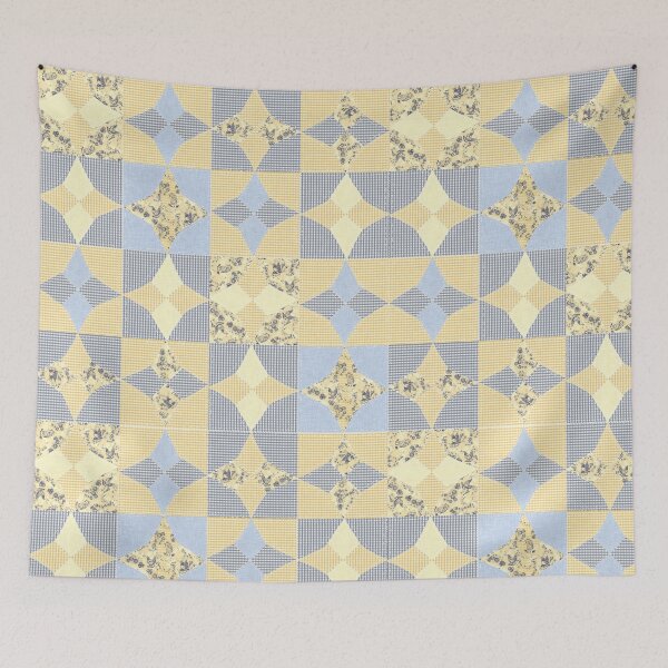 Item preview, Retro Country Feed Sack Hand Stitched Cheater Quilt - Sunny Gingham & Chickens  designed and sold by LoveAlways-AEP.