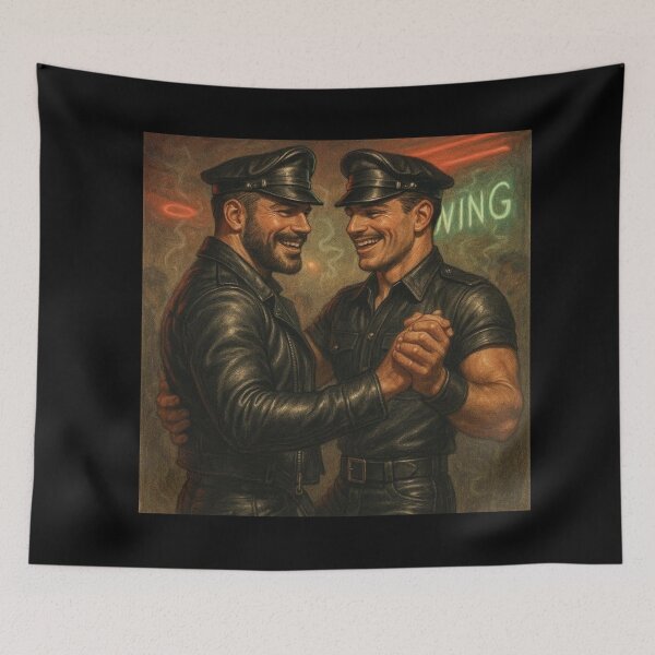 Item preview,  Vintage Gay Leather Birthday San Francisco - Let's Dance Tom of Finland Tribute Gay Pride Design designed and sold by ItsAKinkThing.